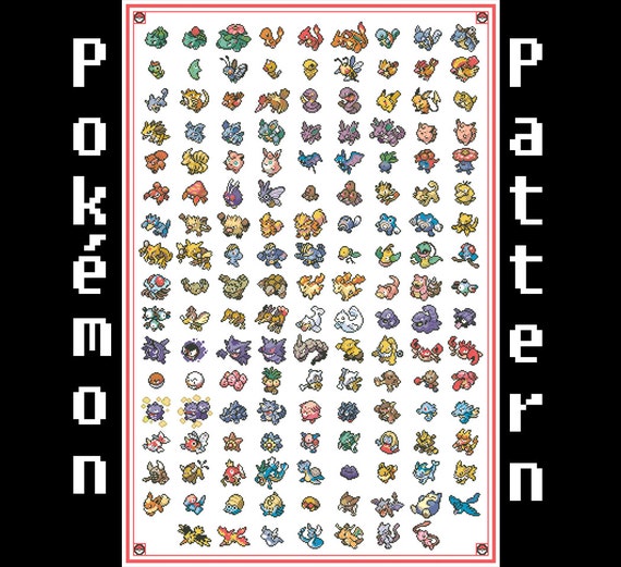 Pokemon Generation I 1-151 Cross Stitch Pattern 