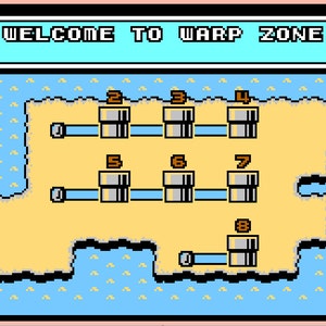 Mapa WARP ZONE de Super Mario Bros. 3 -- Patrón de punto de cruz