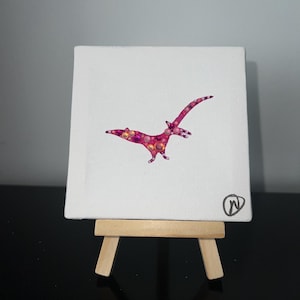 Bedazzled Tiny Dinosaur Art Canvas Pterodactylus Pterodactyl Pterosaur