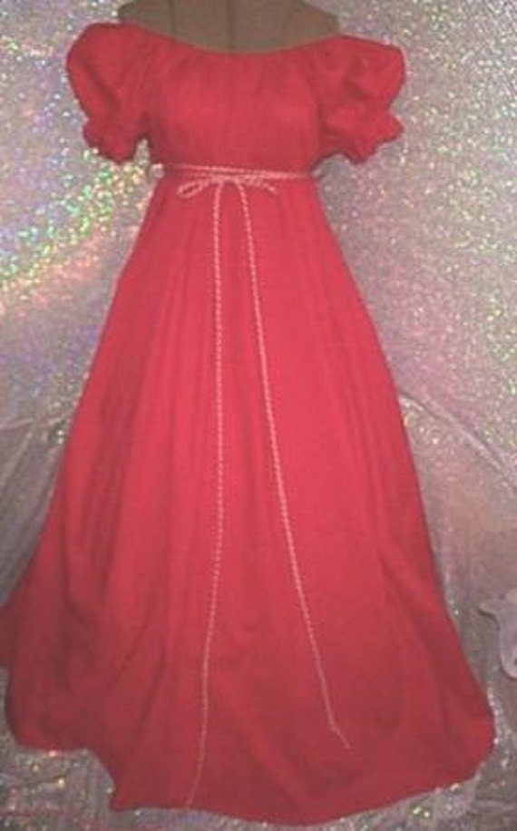 Ruby Red Chemise Renaissance or Civil War Southern Belle Costume Dress Gown