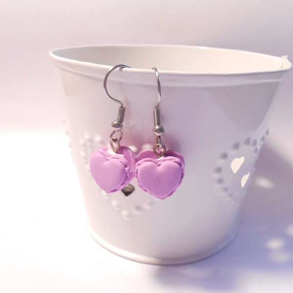 Boucles d'oreilles macarons lavande