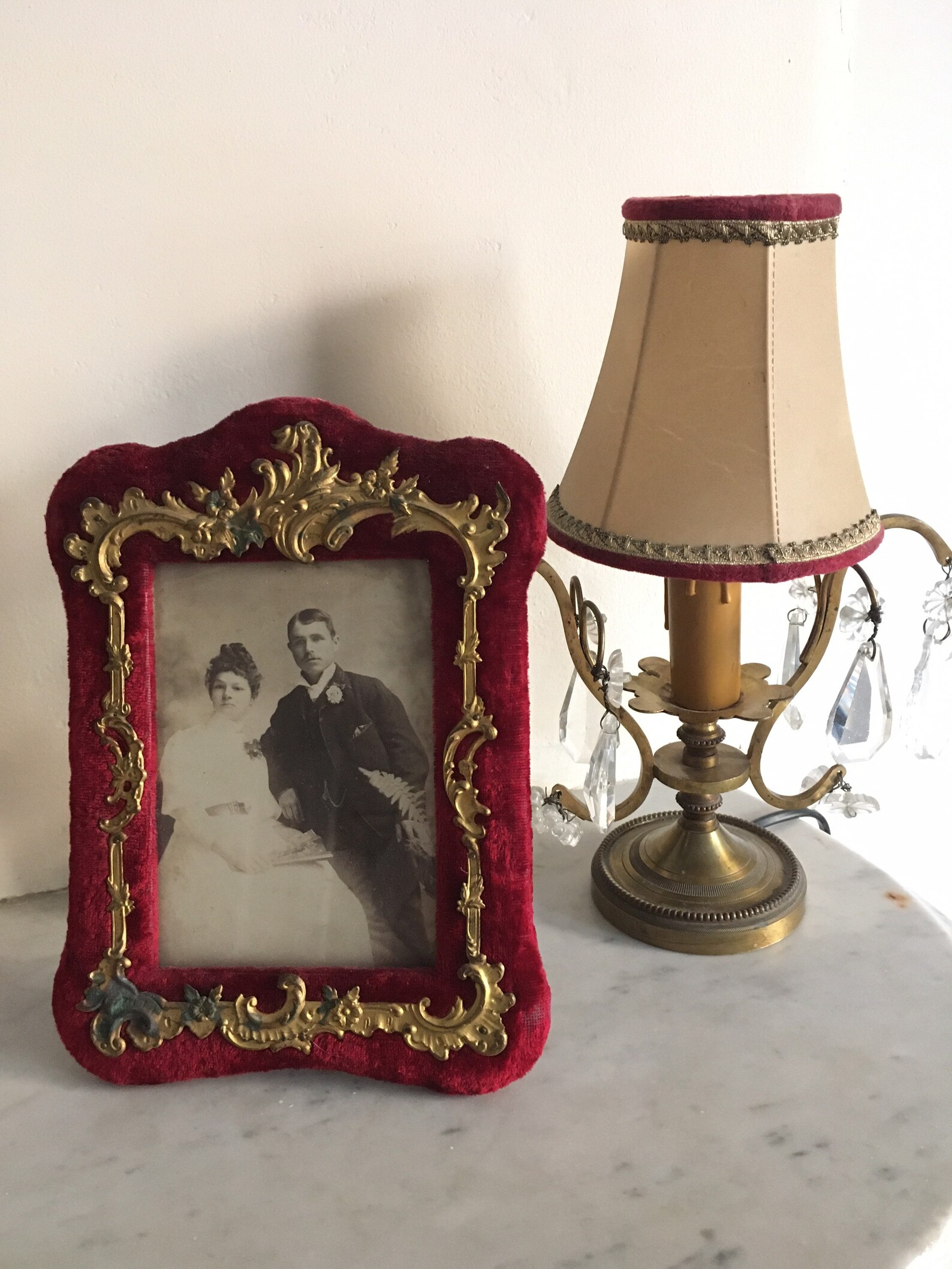 Reserved. A red velvet Photo frame vintage vertical gilt Etsy