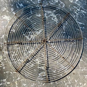 A French vintage wire cooling rack, round, on wire feet, cooking/cake/baking rack, kitchenalia, loop to hang.