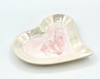 Discounted- Heart Shaped Ceramic Dish, Trinket Dishes, Ring Bowl, Jewelry Dish, Teacher Gift