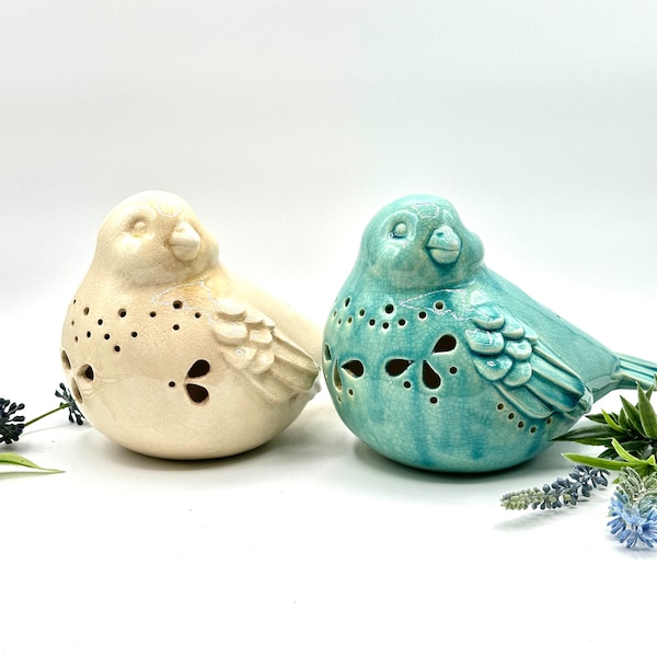 Handmade Luminary Ceramic Bird, Pottery Bird, unique gift, birds, Ceramic Birds, by Denise Wood