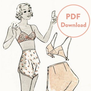 Vintage Sewing Pattern Vintage Lingerie Sewing Pattern 1930s 30s Soft Bra  and Tap Shorts Bust 36 Instant Download -  Canada