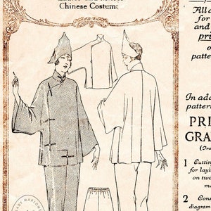 1920s 20s chinoiserie pajamas / vintage sewing pattern reproduction / mandarin collar / loungewear / bust 32 34 36 38 40