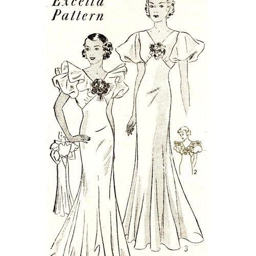 1930s 30s Vintage Slip Dress Sewing Pattern / Bias Cut Gown / Etsy
