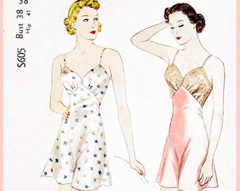 vintage sewing pattern 1930s 30s vintage lingerie sewing pattern step in teddy fitted chemise bust 38 b38 reproduction