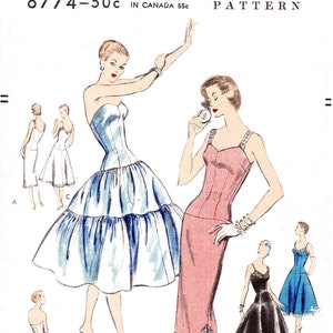 1950s 50s slip dresses vintage lingerie sewing pattern reproduction // full skirt // tiered petticoat // camisole // Bust 32 34 36 38