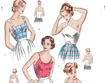 Sewing Pattern 1950s Tank Top Vintage Sewing Pattern 1940s