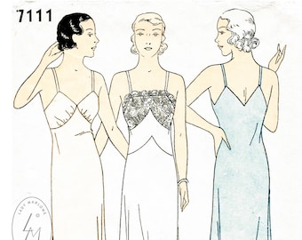 Modello di cucito per lingerie vintage anni '30, abito sottoveste in pizzo in 2 stili SCEGLI LA TUA TAGLIA seno 32 34 36 38 40 riproduzione 1930