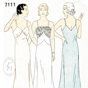 1930s 30s vintage lingerie sewing pattern lace slip dress in 2 styles PICK YOUR SIZE bust 32 34 36 38 40 reproduction 1930