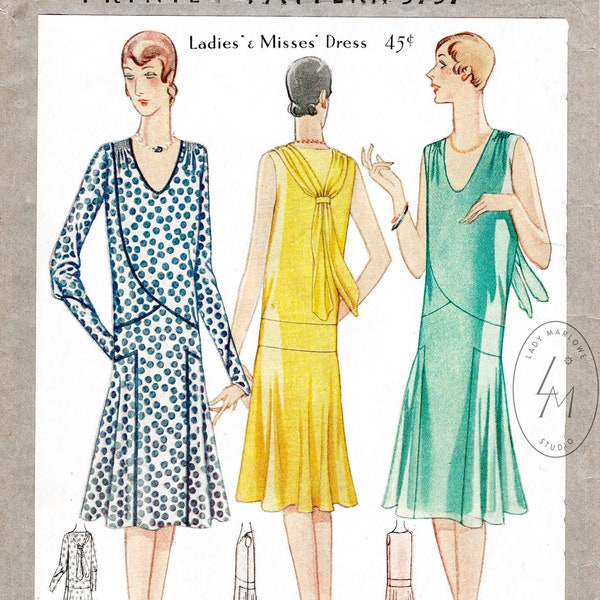 1920s Evening Dress Pattern Etsy