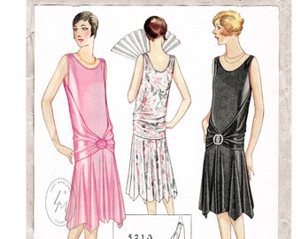 1920s vintage sewing pattern reproduction / flapper evening dress / drop waist / PICK YOUR SIZE xsmall - xlarge