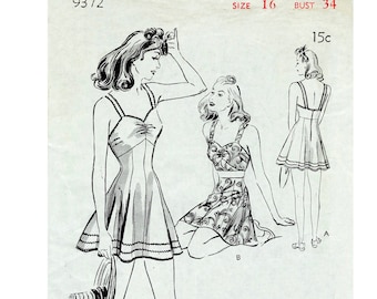 Può includere: Un cartamodello vintage per un abito in stile anni '50. Il cartamodello è per la taglia 16 e il seno 34. Il cartamodello si chiama "Selected Standards" ed è di Lady Marlowe Studio.