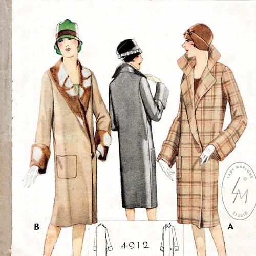 Vintage Sewing Pattern 1920s 20s Winter Coat // Reproduction - Etsy
