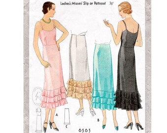 riproduzione di modelli da cucito vintage / 1930s 30s pattern abito da sera slip o gonna sottoveste / SCEGLI LA TUA TAGLIA busto 32 34 36 38 40