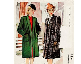 ジャケット・アウター 40s vintage coat Mens Vintage 40s Long Storm Coat With Fur Collar - Etsy