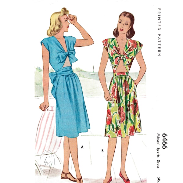 1940er 40er Jahre Damen Schnittmuster / Damen Rock, Repro, Zack Top, Bauchfrei, PICK YOUR SIZE 32 34 36 38 40