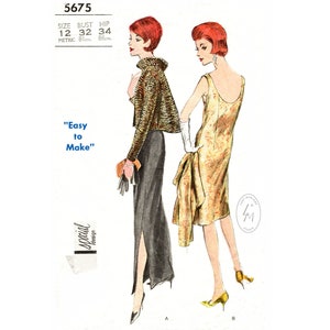 May include: A vintage sewing pattern for a dress and jacket. The pattern is for sizes 12, 32, and 34. The pattern is called "Easy to Make" and is a special design.