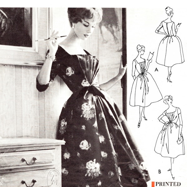 vintage sewing pattern 1950s 1960s  reproduction wedding dress evening ball gown cocktail Couturier Bust 38 b38