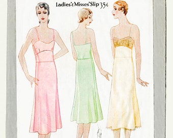 modello di cucito vintage 1920 20s vintage lingerie cucito modello pizzo slip slittamento busto 34 b34 no. 6169 riproduzione