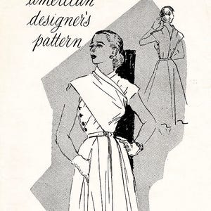 vintage sewing pattern 1950s 50s Jo Copeland wrap dress //   // wrap blouse // full skirt // Bust 34