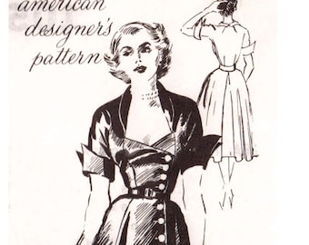 Ceil Chapman Spadea 1950s cocktail dress / vintage sewing patterns / hourglass figure / bust 30 32 34 36 38