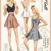 40s 1940s PICK YOUR SIZE bust 32 34 36 38 vintage women's sewing pattern crop top playsuit shorts beach romper English & French repro