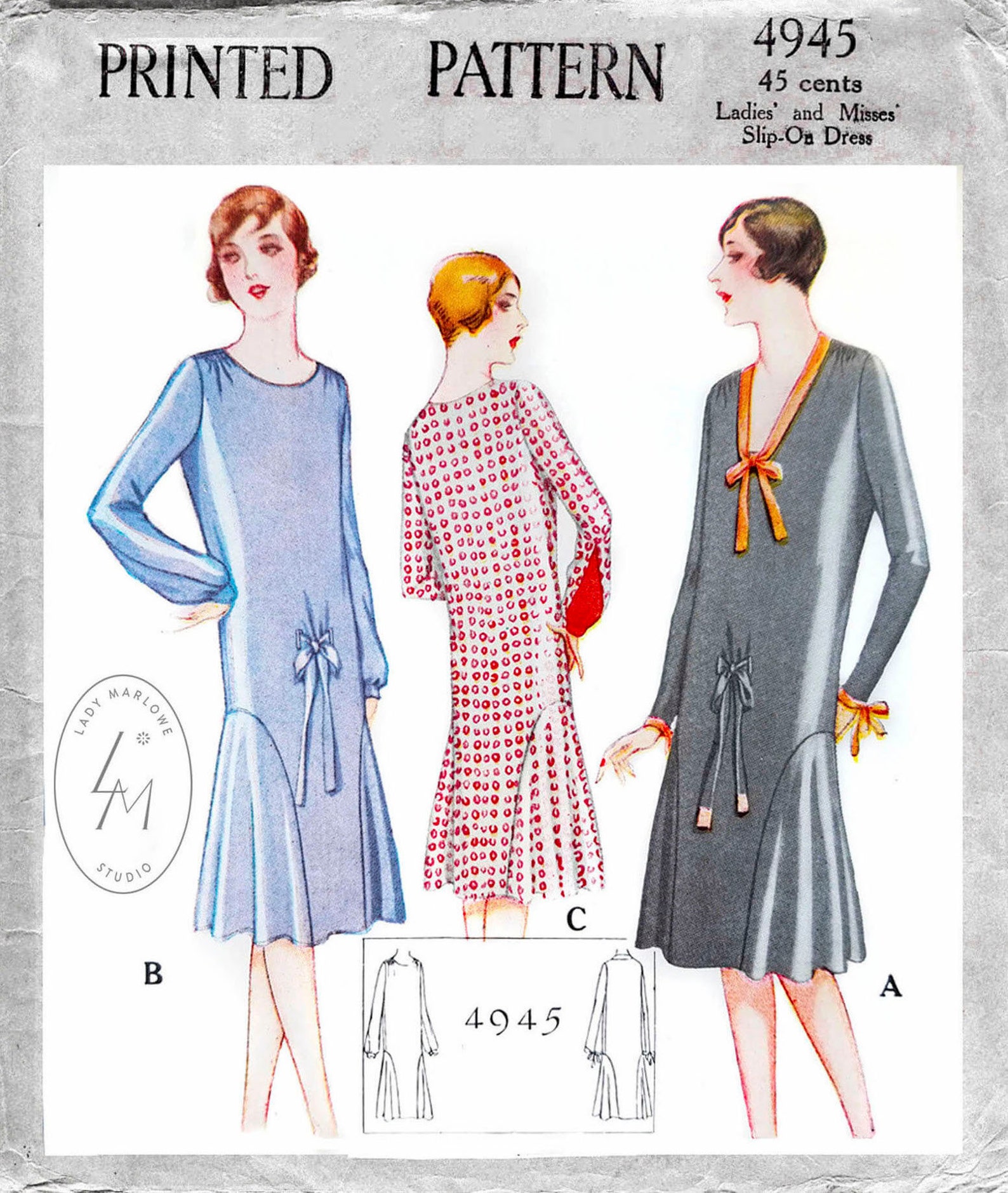 1920s 20s Flapper Dress Pattern 3 Styles // Vintage Sewing - Etsy