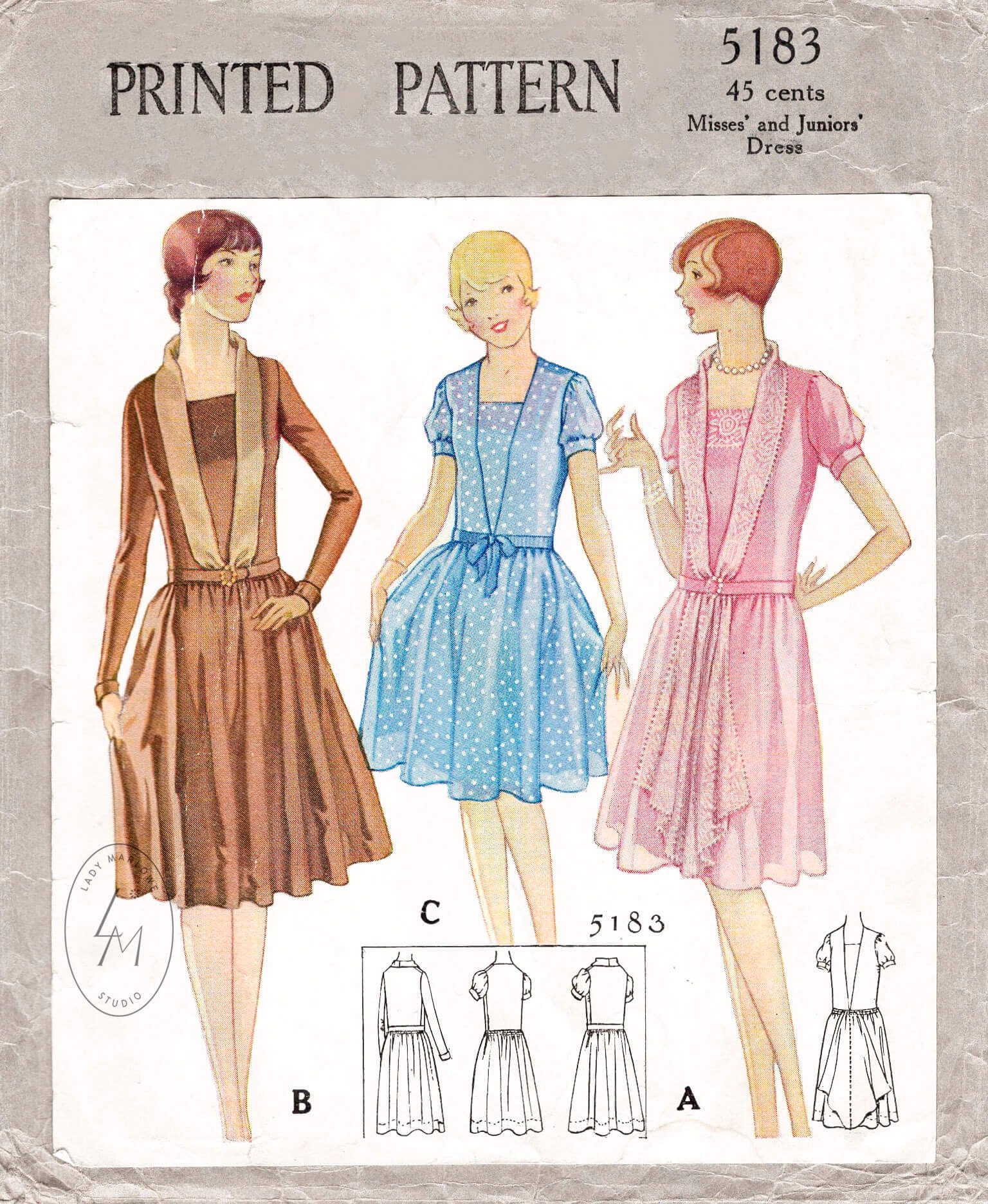1920s Cocktail Dress 3 Styles / Vintage Sewing Pattern Reproduction / Shawl  Collar / Puff Sleeves / Bust 32 34 36 38 - Etsy