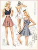 40s 1940s PICK YOUR SIZE bust 32 34 36 38 vintage women's sewing pattern crop top playsuit shorts beach romper English & French reproduction 