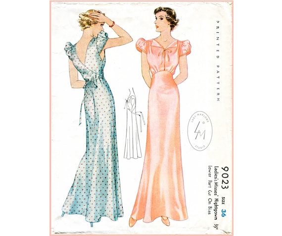 1930s Vintage Sewing Pattern 30s Puff 