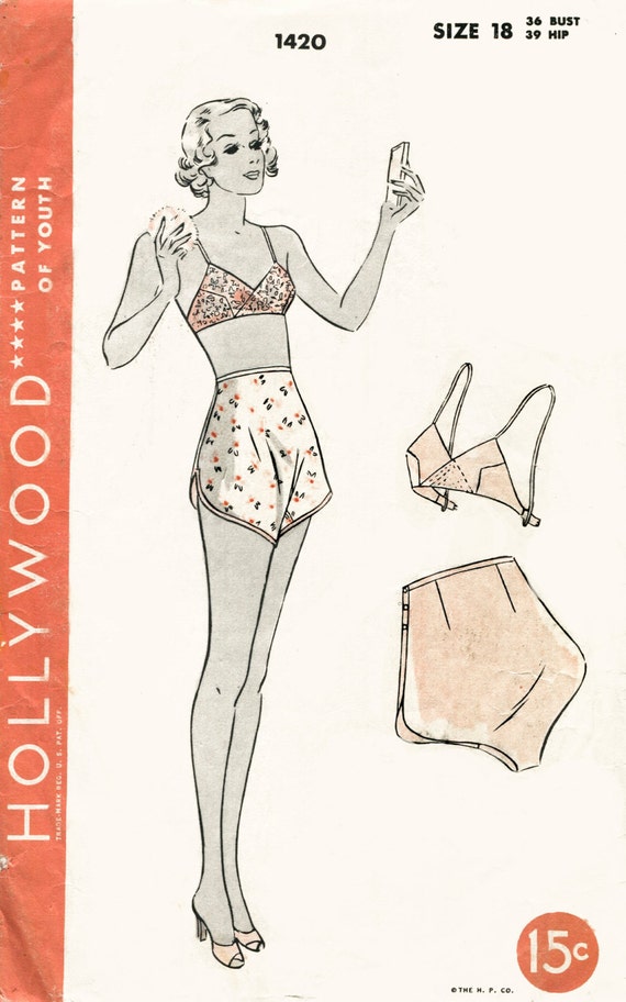 Buy 1950s Bra in 2 Sizes Bust 36 and 38 Ins. Paper Sewing Pattern Online in  India 