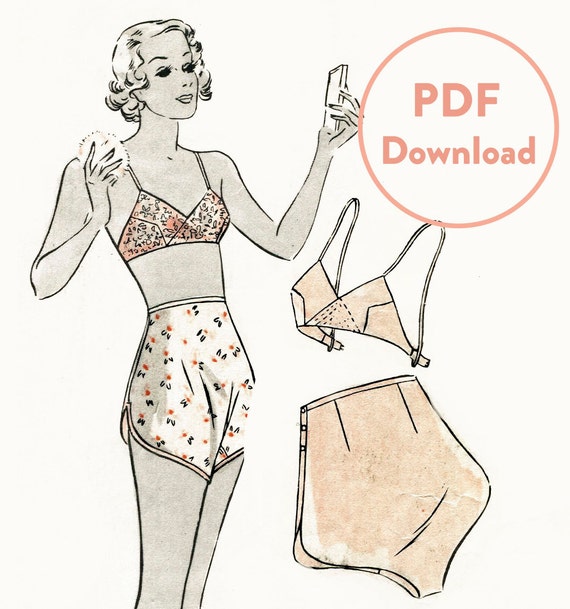 Vintage Sewing Pattern Vintage Lingerie Sewing Pattern 1930s 30s Soft Bra  and Tap Shorts Bust 36 Instant Download -  Canada