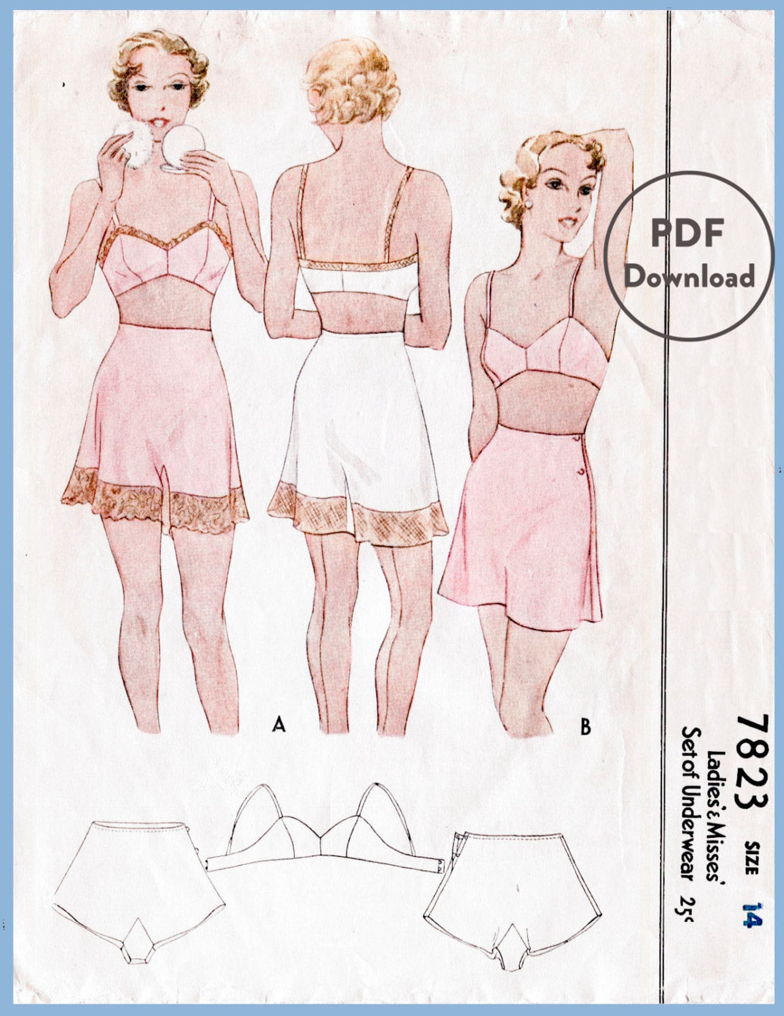 Vintage Sewing Pattern Vintage Lingerie Sewing Pattern 1930s - Etsy