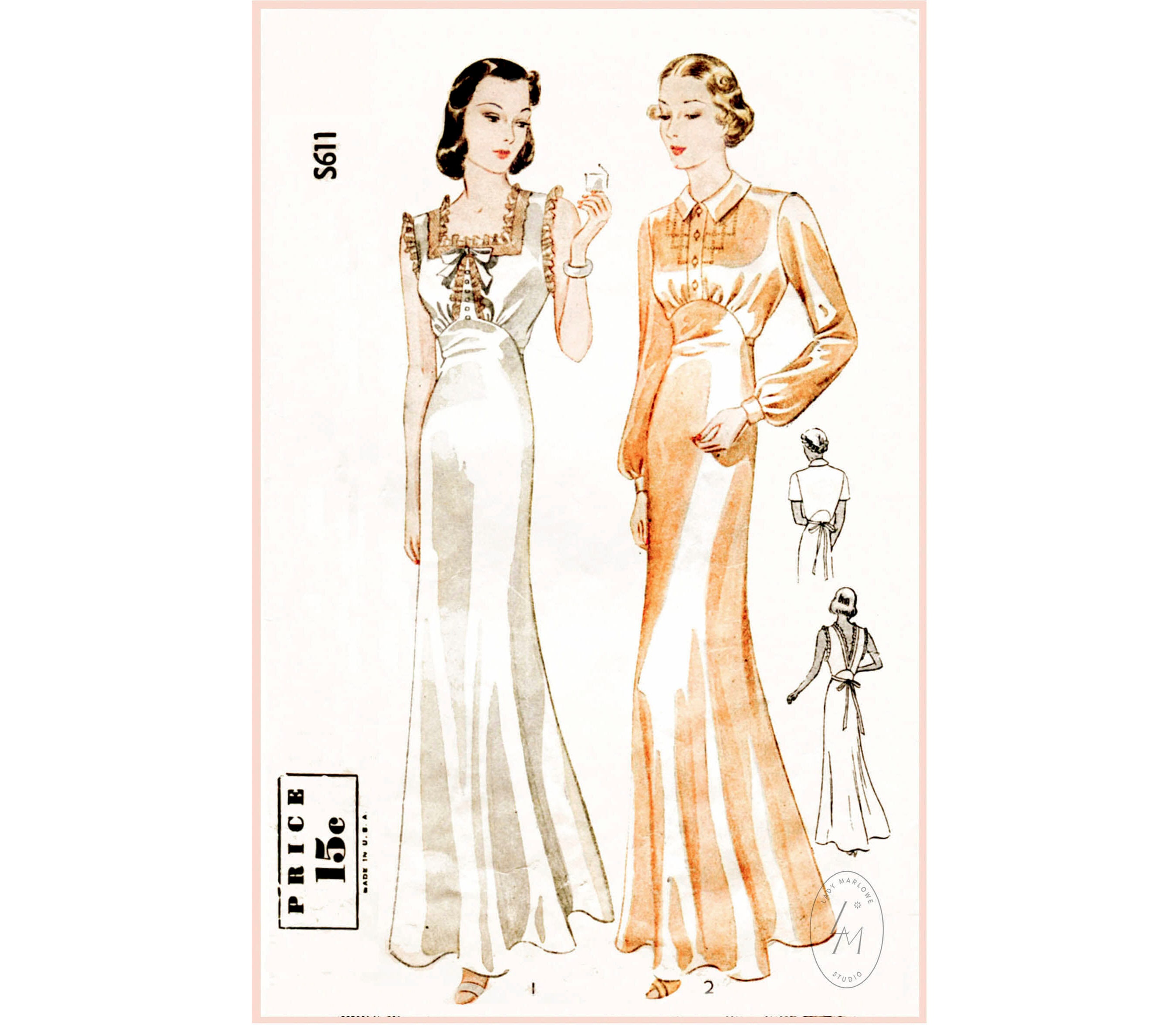 Vintage 1980s Gown Pattern Vogue 9782, Drop Waist,Ruffle Hem,Retro Loo – A  Vintage shop