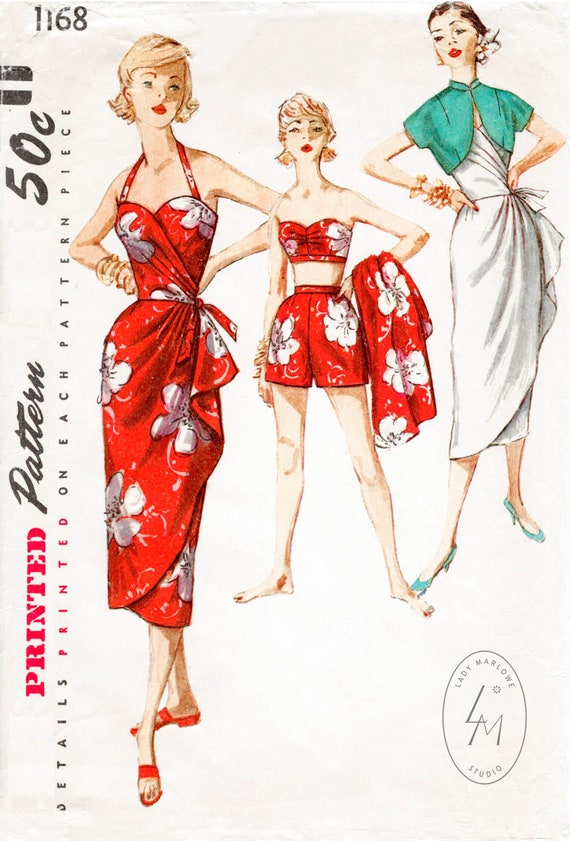 Set of Blouse and Bra Tops, Vintage 1950s Sewing Pattern – Vintage Sewing  Pattern Company