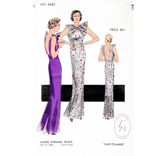 1930s evening dress reproduction