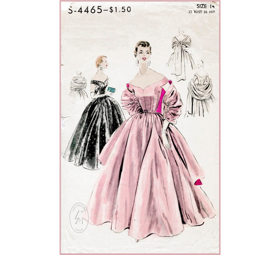 Vintage sewing pattern 1950s 50s cocktail dress ball gown | Etsy
