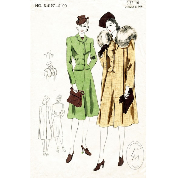 Vintage Sewing Pattern 1940s 40s Pattern Three Piece Skirt - Etsy