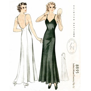 vintage sewing pattern 1930s pattern vintage lingerie slip dress gown 1930 reproduction / PICK YOUR SIZE xs s m l