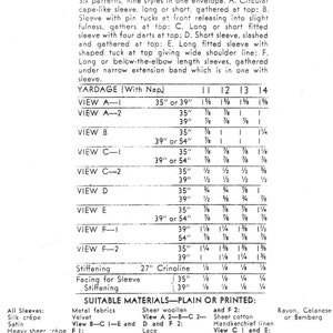Puede incluir: Un patr&oacute;n de costura vintage para un conjunto de mangas. El patr&oacute;n incluye nueve estilos diferentes de mangas, con los requisitos de yarda enumerados para cada estilo en pulgadas. El patr&oacute;n es adecuado para una variedad de telas, incluyendo crepe de seda, sat&eacute;n, crepe de seda pesado, tafet&aacute;n, telas met&aacute;licas, terciopelo, lana fina, encaje y lana suave.