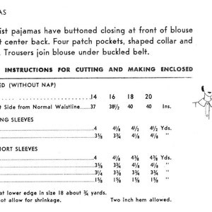 Puede incluir: Un patr&oacute;n de costura para un pijama con mangas largas o cortas. El patr&oacute;n incluye instrucciones para cortar y hacer el pijama. El patr&oacute;n es para las tallas 14, 16, 18 y 20. El patr&oacute;n requiere 35" o 39" de material para mangas largas y 32", 35" o 39" de material para mangas cortas. El patr&oacute;n tambi&eacute;n requiere 5" de cinta para una corbata.