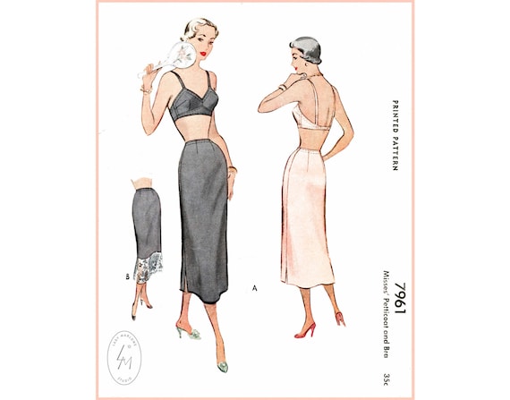 Vintage Sewing Pattern Vintage Bra Pattern 1940s 1950s Lingerie