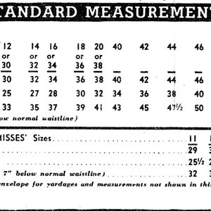 Pu&ograve; includere: Un grafico in bianco e nero con misure standard per le taglie da donna e da ragazza. Il grafico elenca le misure di busto, vita e fianchi in pollici per ogni taglia.