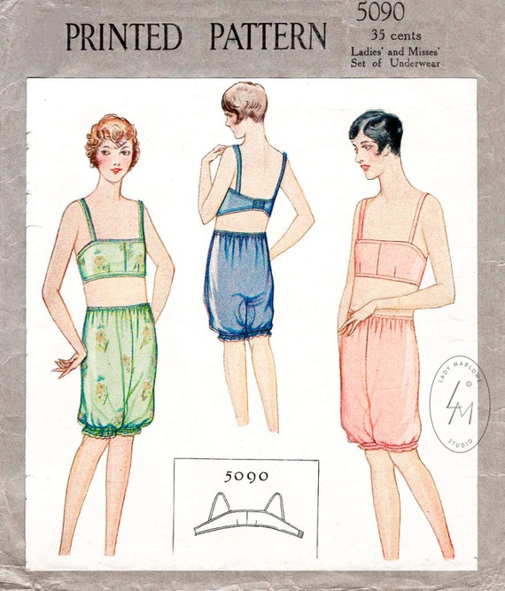 1920er Jahre 20er Jahre Muster Bh Bloomer Shorts Etsy