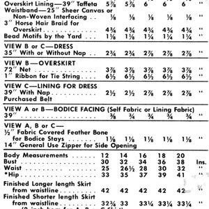 vintage sewing pattern 1950s 1960s evening dress cummberband & detachable overskirt Bust 32 34 36 38 image 2