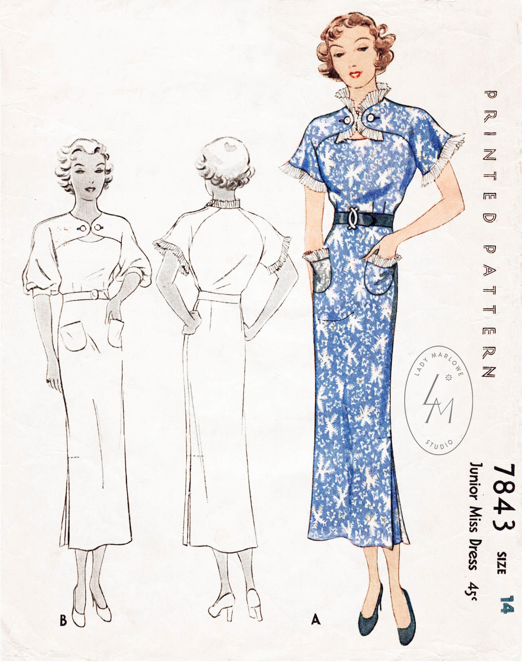 Vintage Sewing Pattern  Bust 32